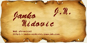 Janko Midović vizit kartica